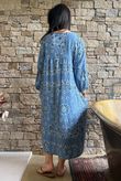 Kasbah Bubble Cotton Bandana Peasant Dress Demin